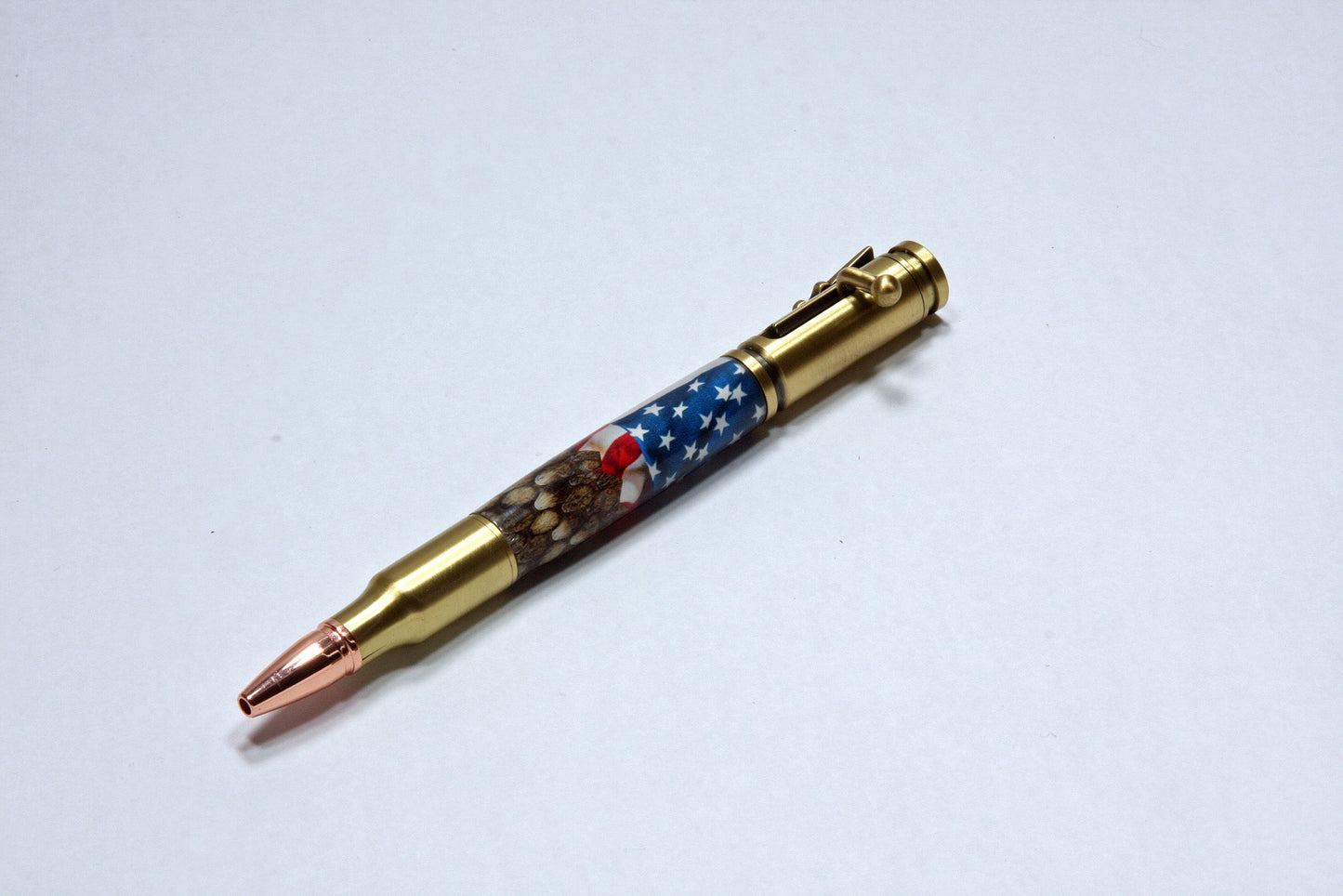 Ballpoint Pen - Handmade Bolt Action – American Flag - 