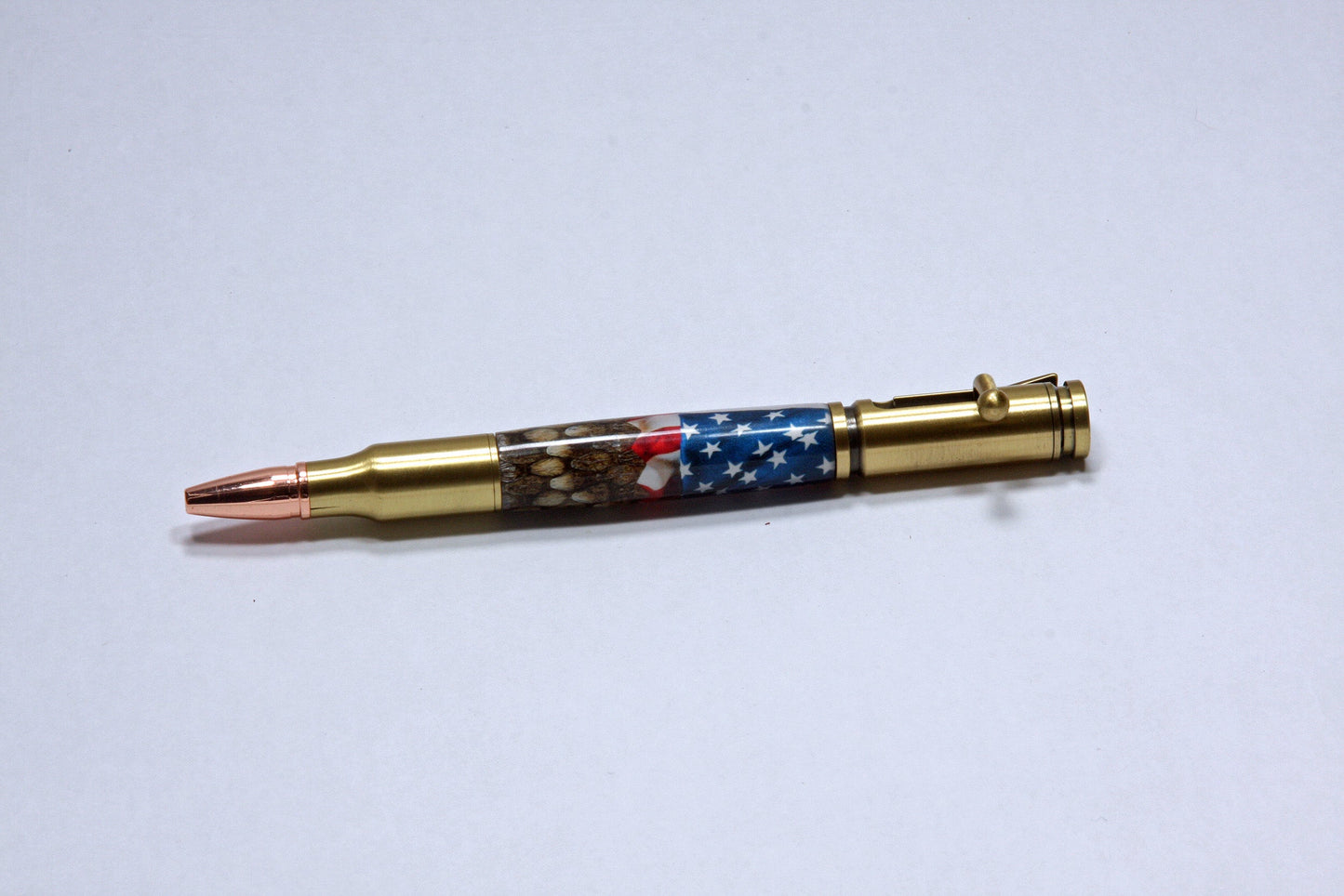 Ballpoint Pen - Handmade Bolt Action – American Flag - 