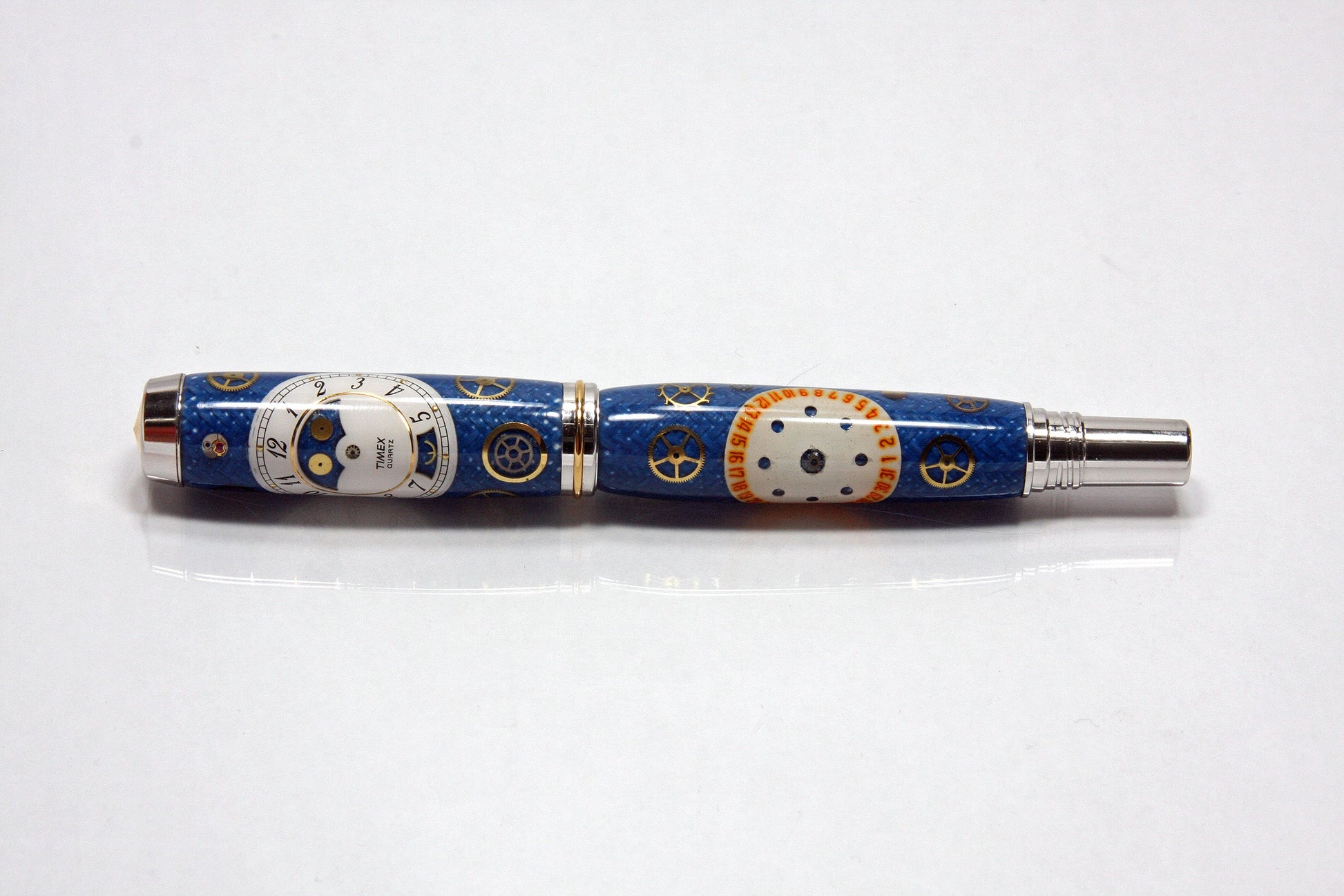 Rollerball Pen - Watch Components - Rhodium with gold 