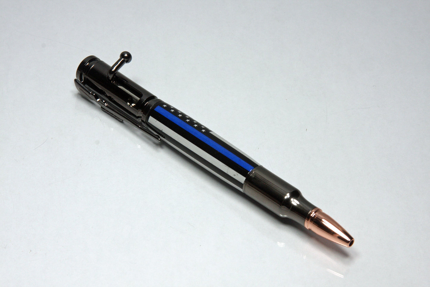 Thin Blue Line Bolt Action Ballpoint Pen – Gun Metal - Pens