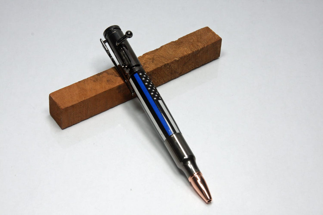 Thin Blue Line Bolt Action Ballpoint Pen – Gun Metal