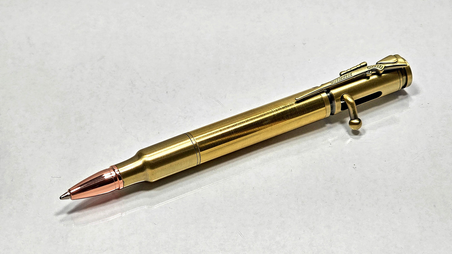 Bolt Action Ballpoint Pen – Antique Brass