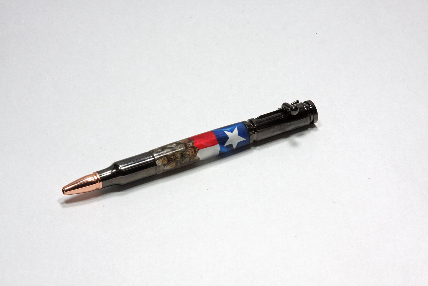 Ballpoint Pen - Handmade Bolt Action – Texas Flag - 