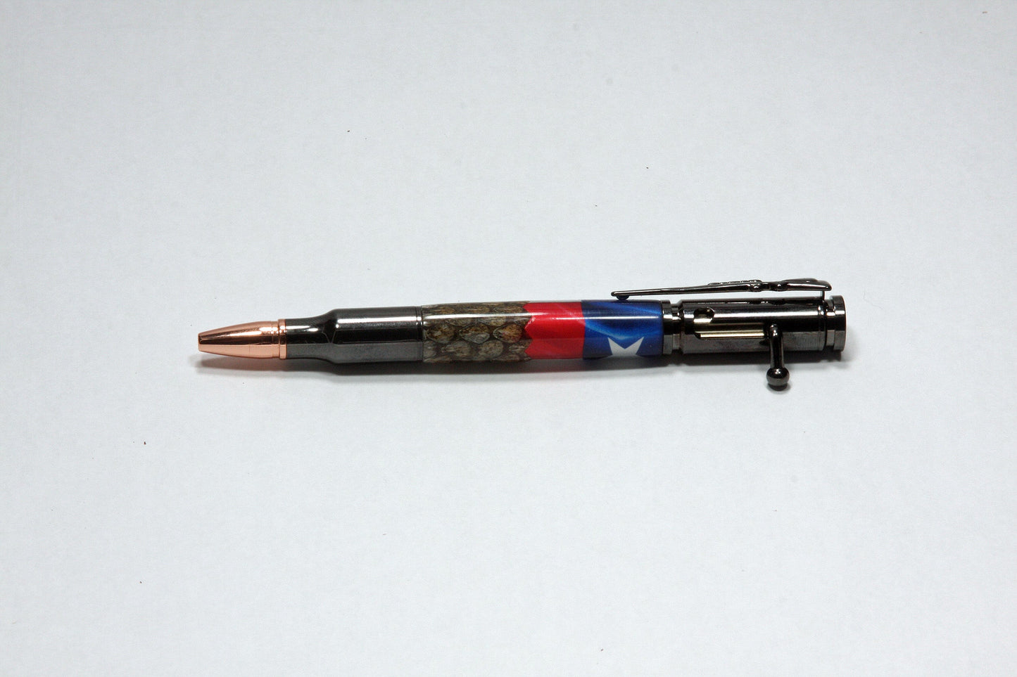 Ballpoint Pen - Handmade Bolt Action – Texas Flag - 