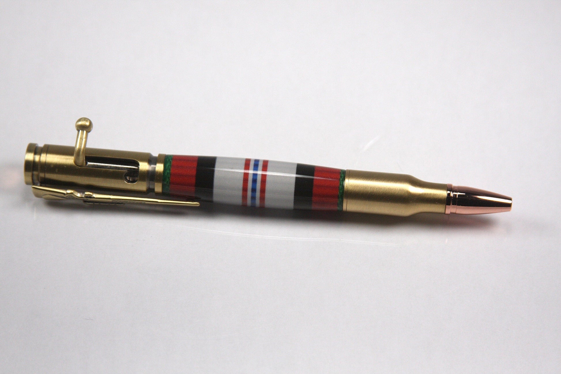 Bolt Action Pen. Hand crafted Acrylic Pen with Antique Brass